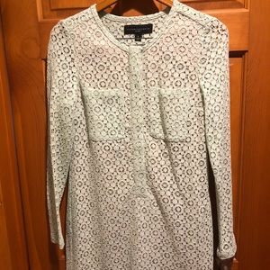 Teal Lace Long Sleeve Dress